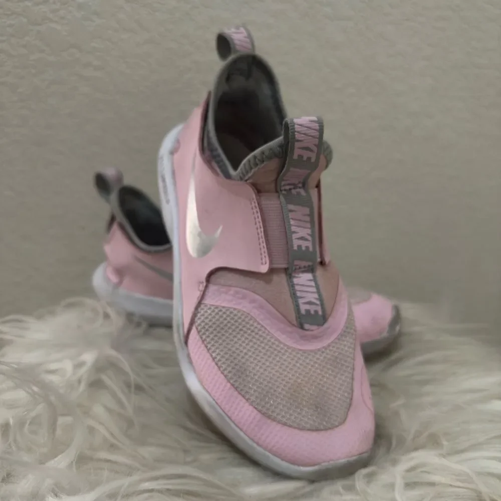 Nike Pink and Gray Mesh Slip-Ons